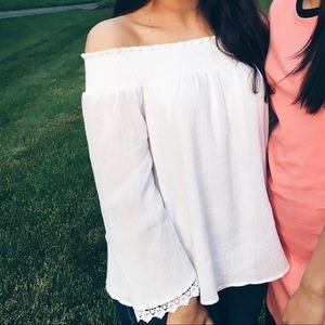 White off the shoulder top